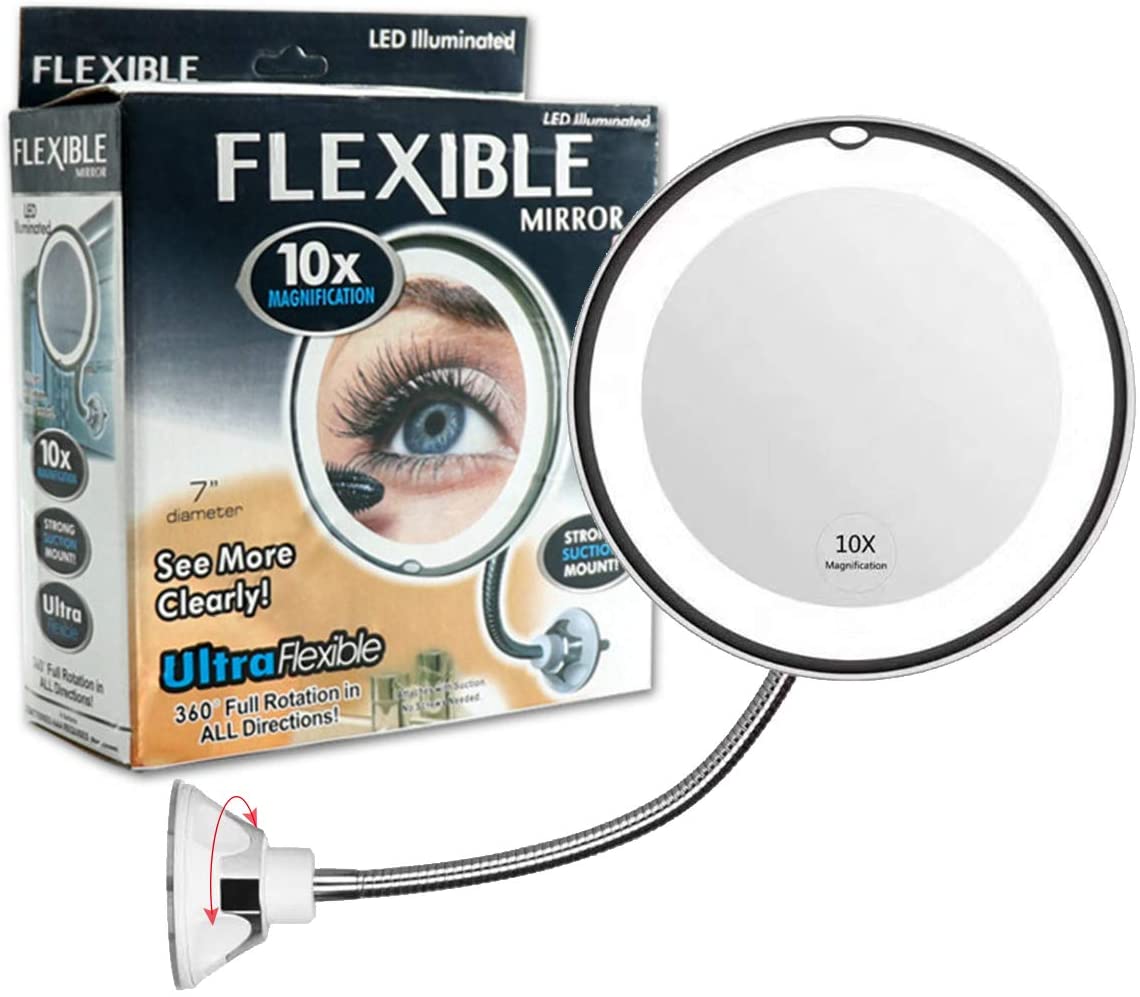 10x Magnifying LED Flexible Mirror