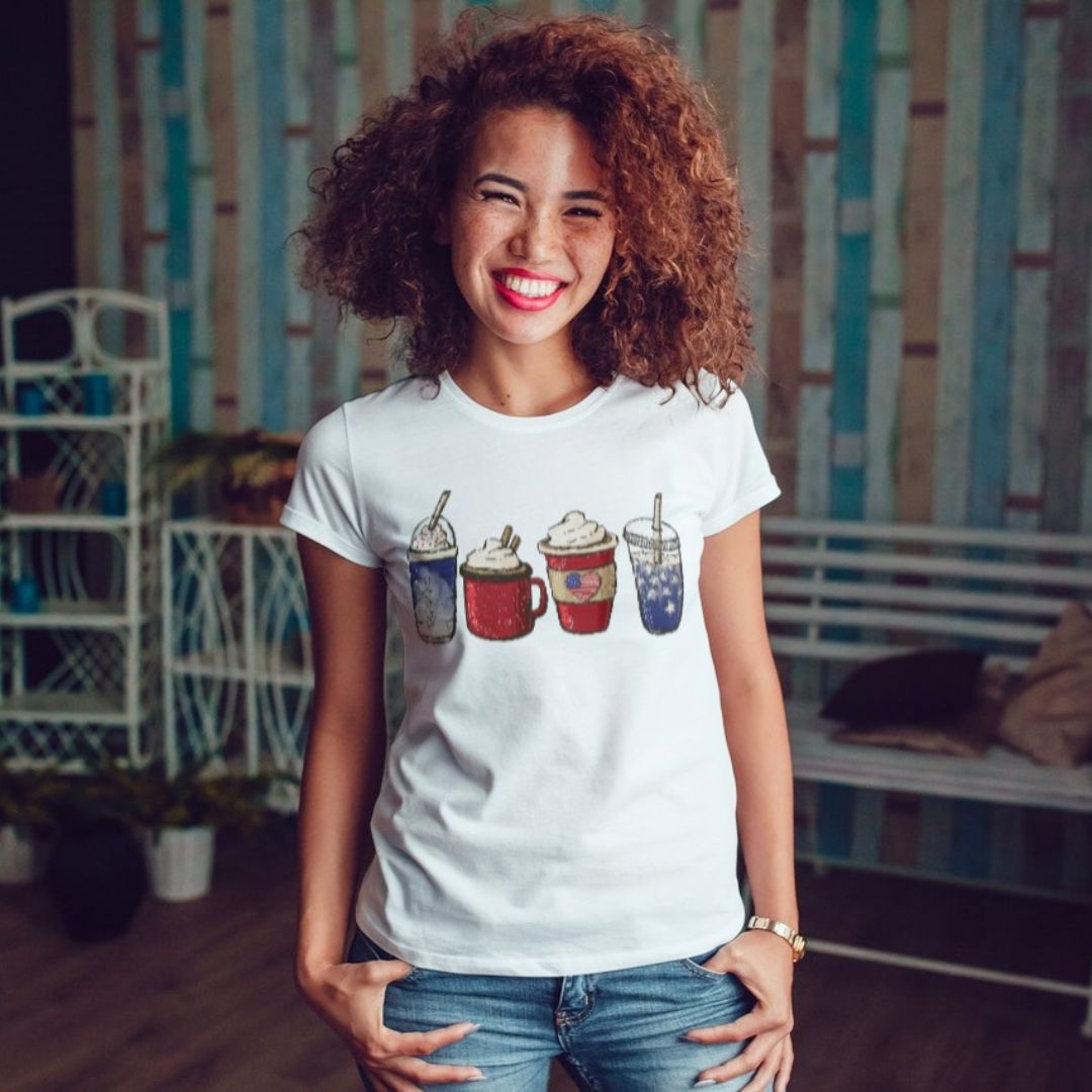 4th of July Cofee Unisex Short Sleeve T-Shirt