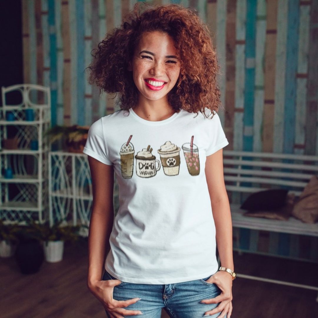 Coffee and Dog Lover Unisex Short Sleeve T-Shirt