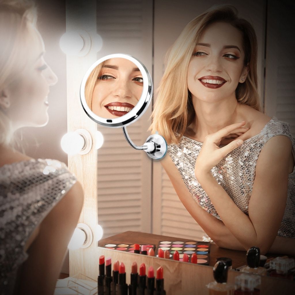 10x Magnifying LED Flexible Mirror